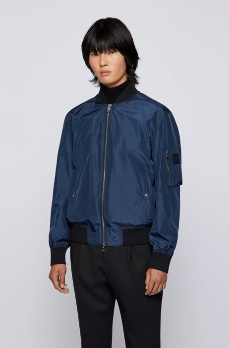 Water-repellent blouson jacket with partially recycled wadding, Dark Blue