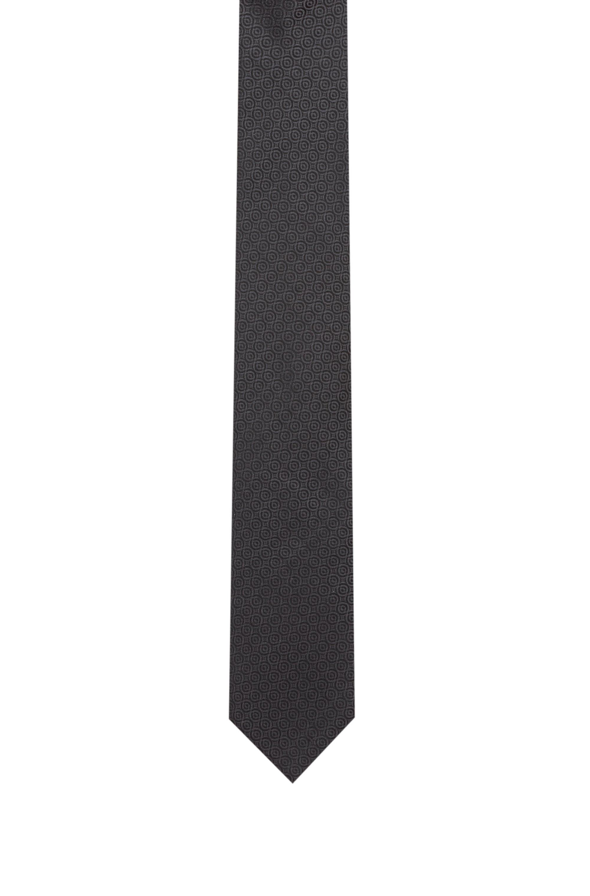 Cravate en jacquard de soie avec motif, Noir