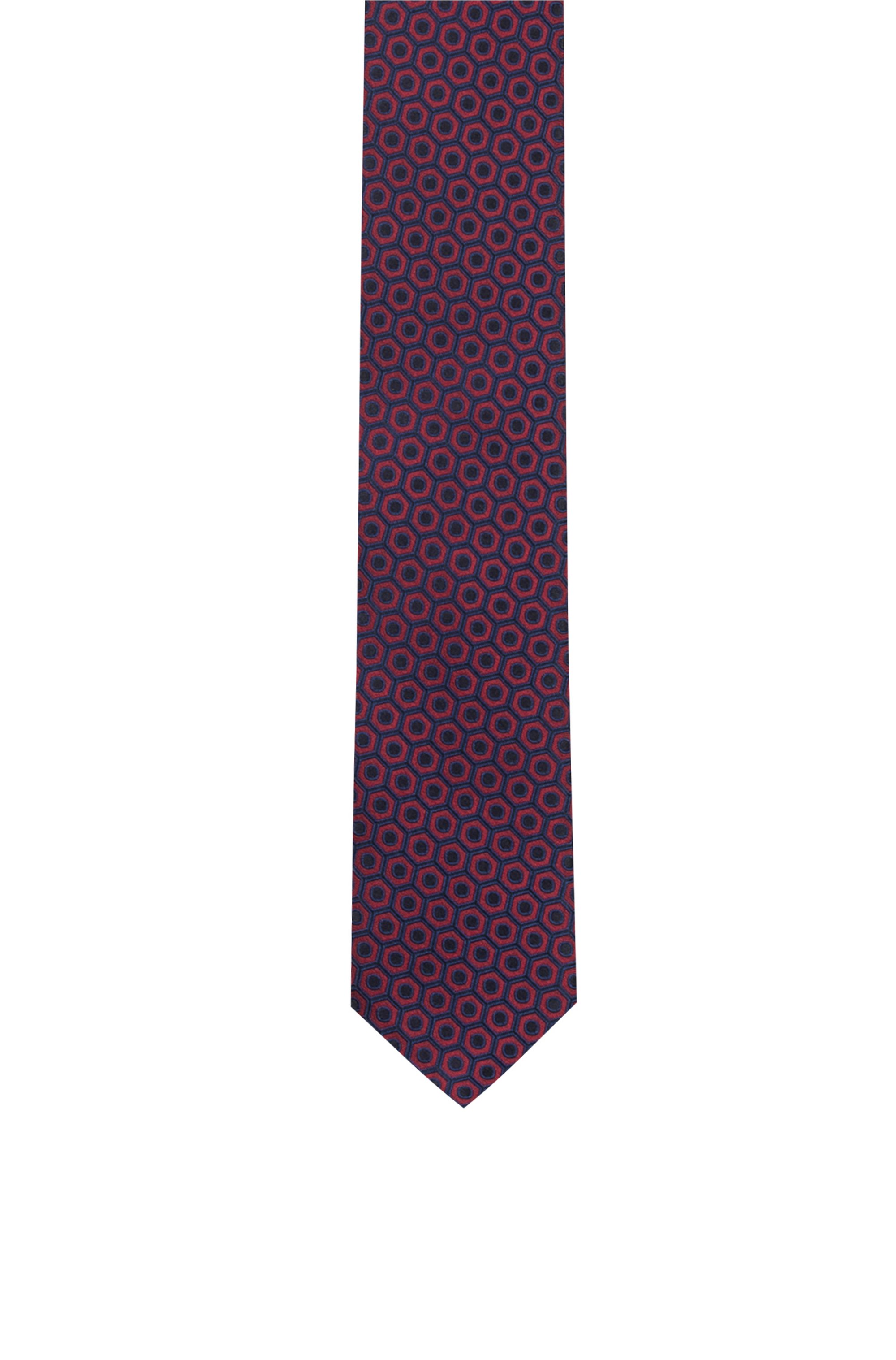 Cravate en jacquard de soie à macro motif, Noir à motif