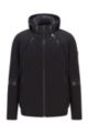 Water-repellent jacket with structured-tape trims, Black