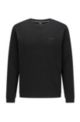 Sweatshirt mit Rundhalsausschnitt und Piqué-Einsatz hinten, Schwarz
