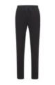 Cotton-jersey tracksuit bottoms with curved layered logo, Black