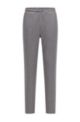 Cotton-jersey tracksuit bottoms with curved layered logo, Grey