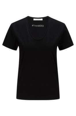 T-shirt en jersey de coton biologique mercerisé, avec logo imprimé