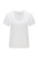 T-shirt in jersey di cotone biologico mercerizzato con logo stampato, Bianco