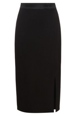 Hugo Bleistiftrock Aus Stretch Jersey Mit Logo Bund