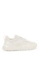 Tonal leather trainers with debossed branding, White