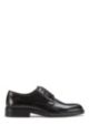Derby shoes in smooth leather with logo detail, Black