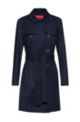 Water-repellent trench coat in stretch cotton, Dark Blue