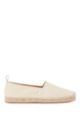 Jute-trimmed espadrilles in organic cotton with stretch, Light Beige