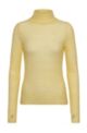 Wool-blend sweater with mock neckline, Light Yellow
