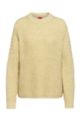 Chunky-knit sweater with overlaying sleeve detail, Light Yellow