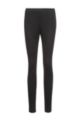 Slim-fit trousers with zipped hems and logo, Black