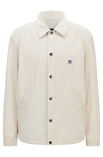 Veste Relaxed Fit en coton enduit avec logo exclusif