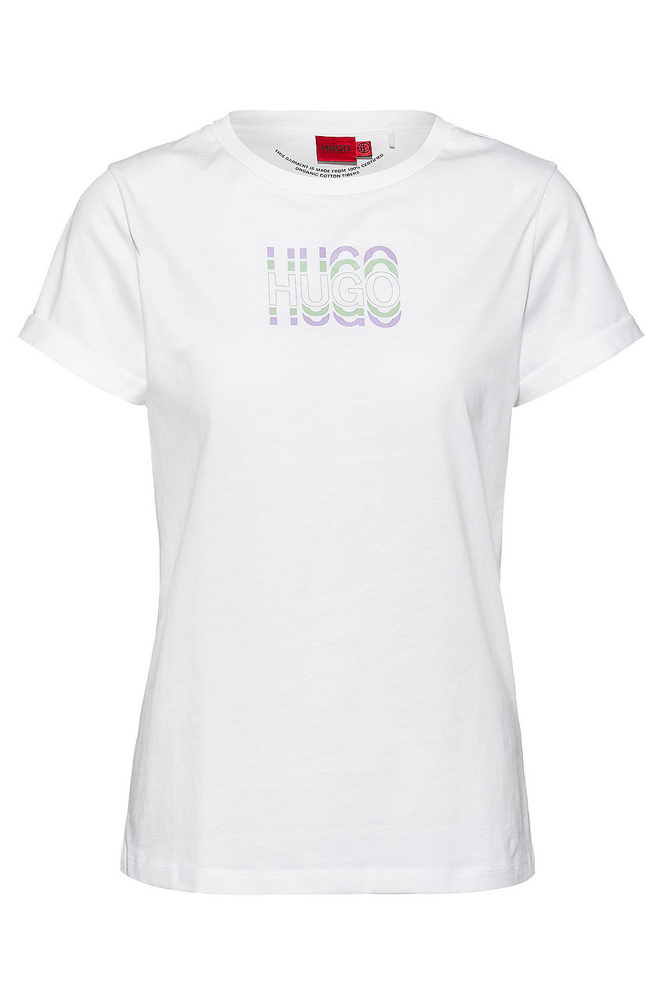 HUGO - Slim-fit T-shirt in organic cotton with logo print