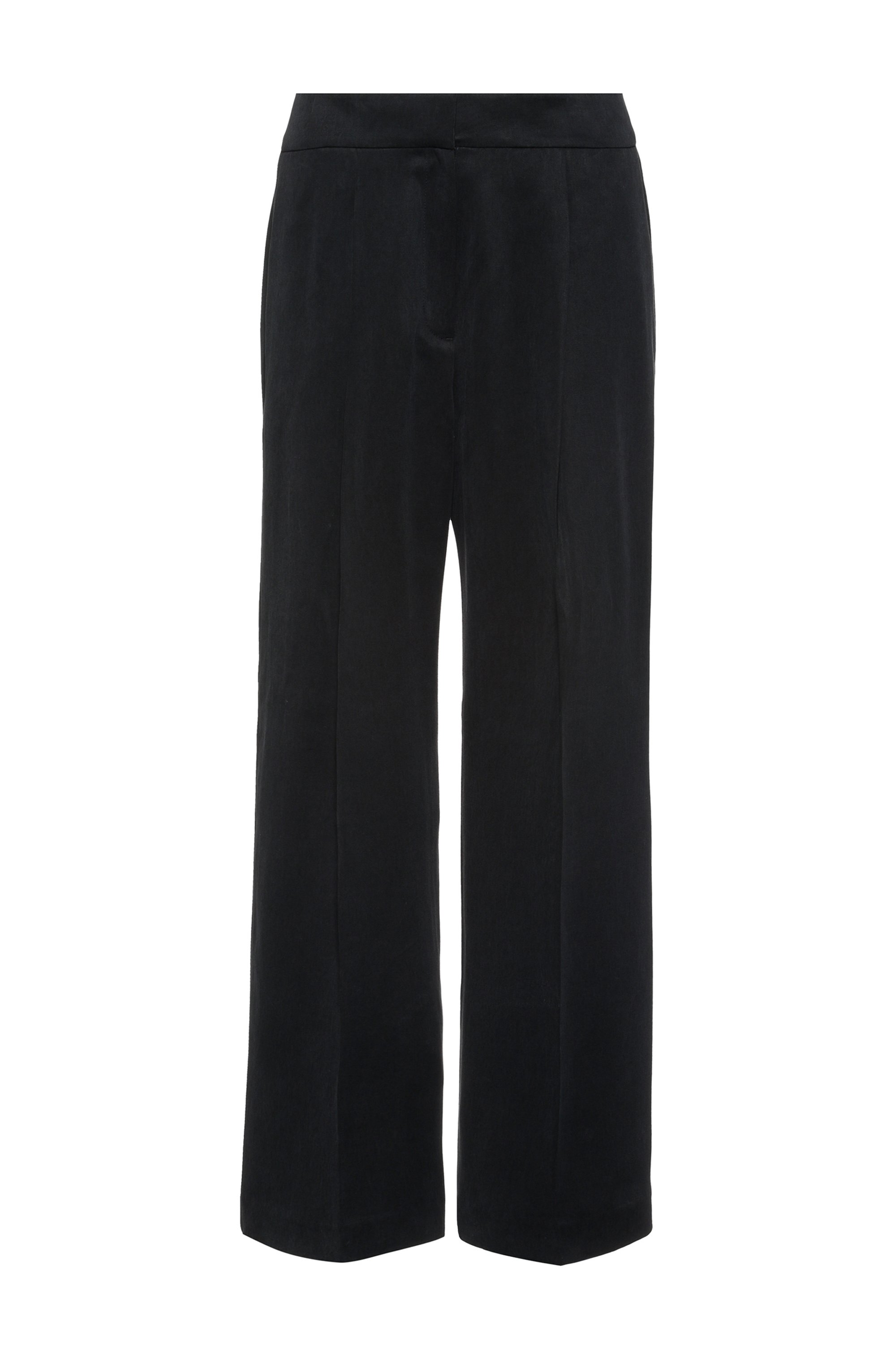 Wide-leg relaxed-fit trousers in TENCEL™ Lyocell, Black