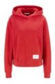 Relaxed-fit hoodie in French terry with logo patch, Red