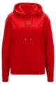 Sudadera con capucha de algodón y etiqueta con logo, Rojo