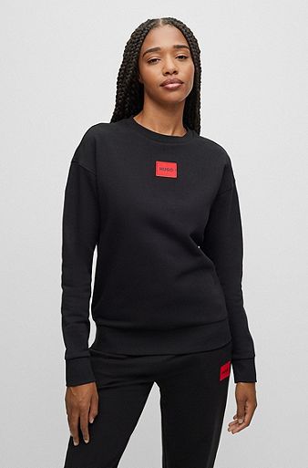 HUGO - Regular-fit cotton sweatshirt with logo label
