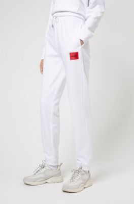 white cotton tracksuit bottoms