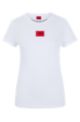Slim-fit T-shirt van katoen met logolabel, Wit