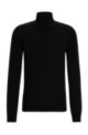 Turtleneck sweater in extra-fine merino wool, Black
