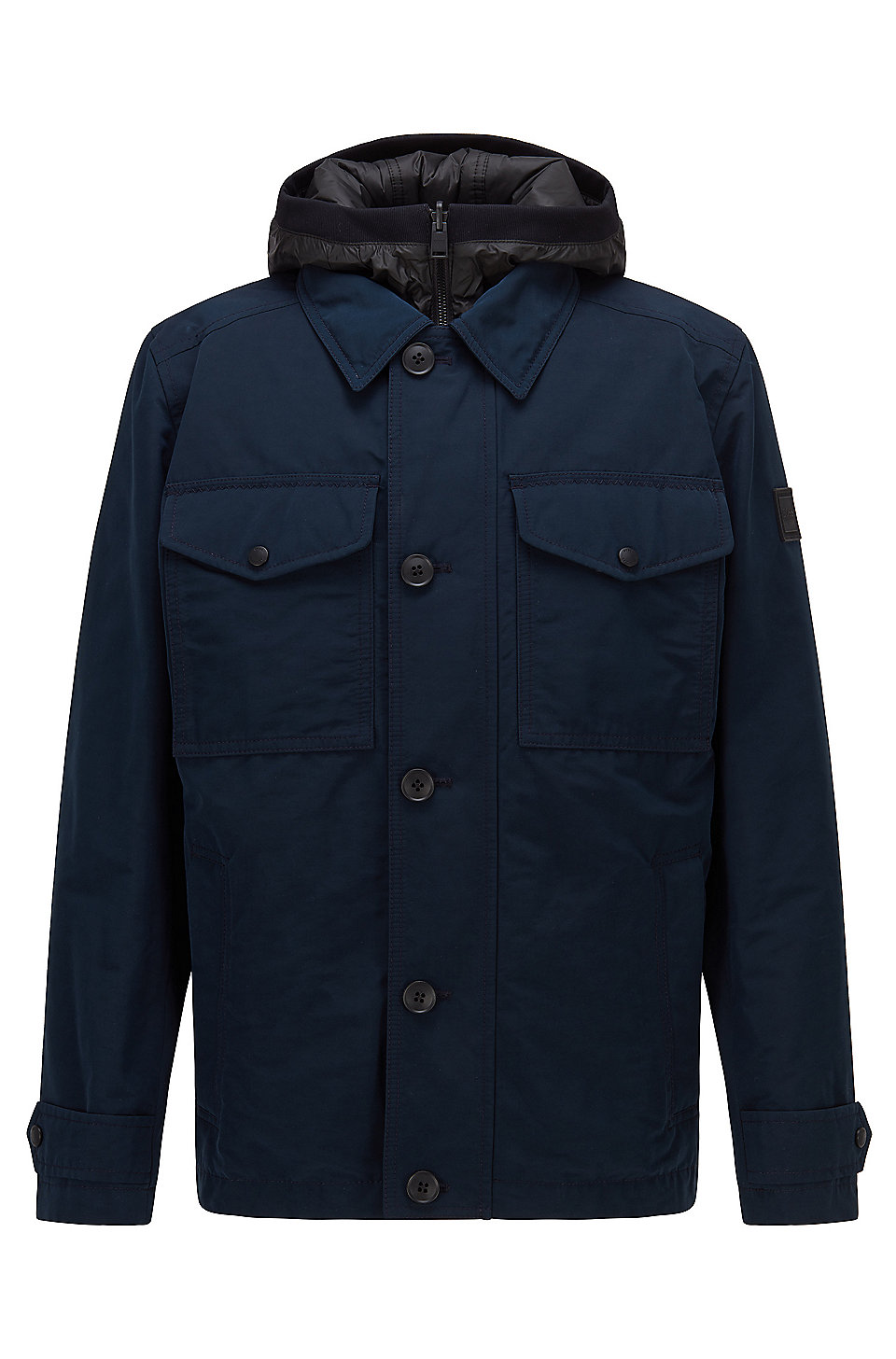 BOSS - Three-in-one field jacket in peached canvas