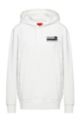 Manifesto-print hooded sweatshirt in Recot²® cotton, White