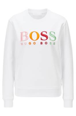 Sweat en coton biologique avec logo brodé multicolore