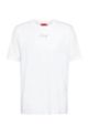 Organic-cotton T-shirt with embroidered handwritten logo, White