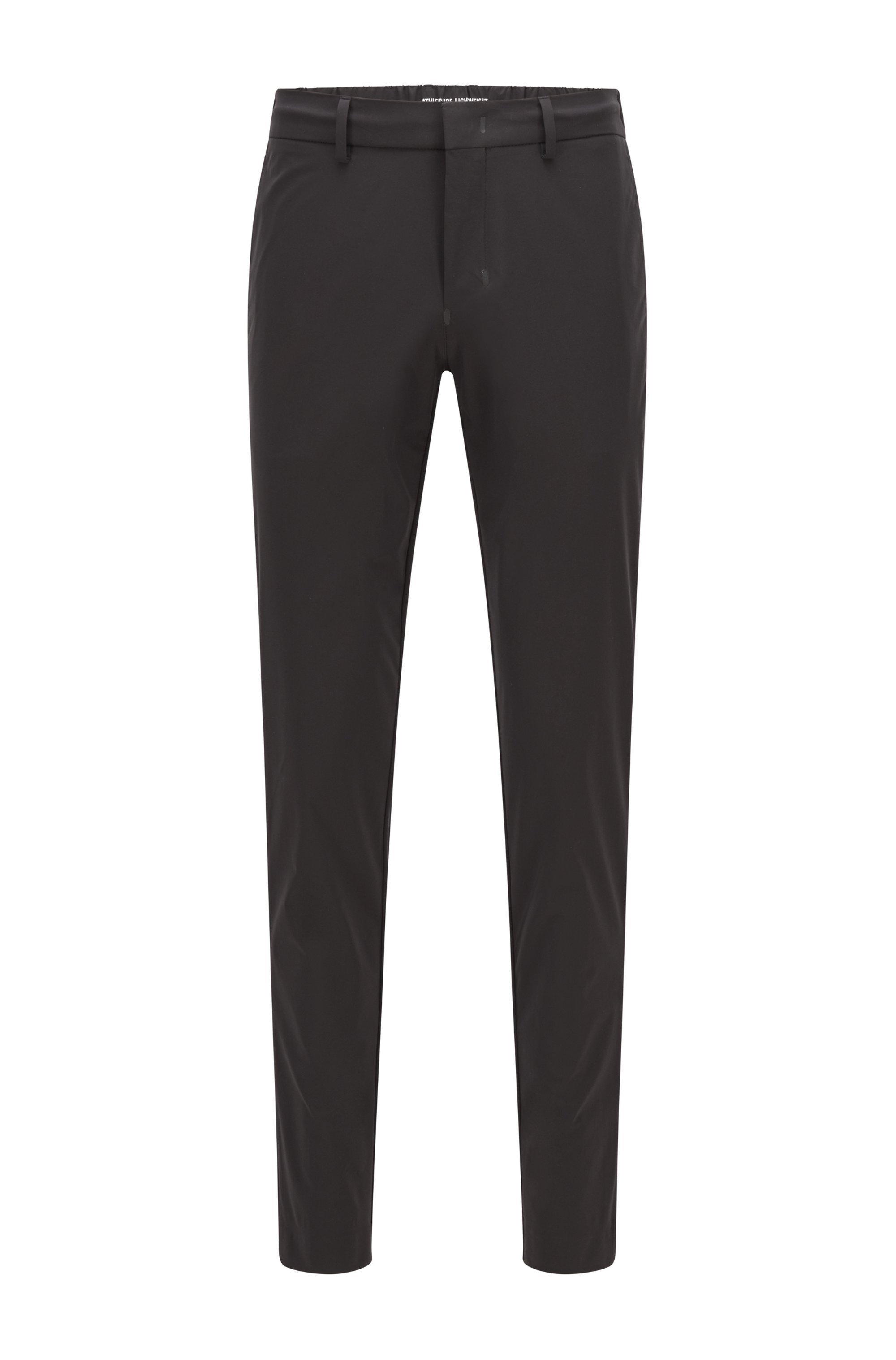 Slim-fit pants in water-repellent stretch fabric, Black