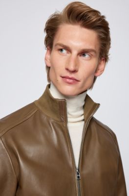 boss leather jacket