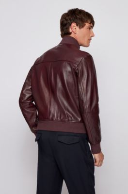 hugo boss leather bomber