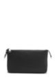 Grainy leather mini bag with polished chain strap, Black