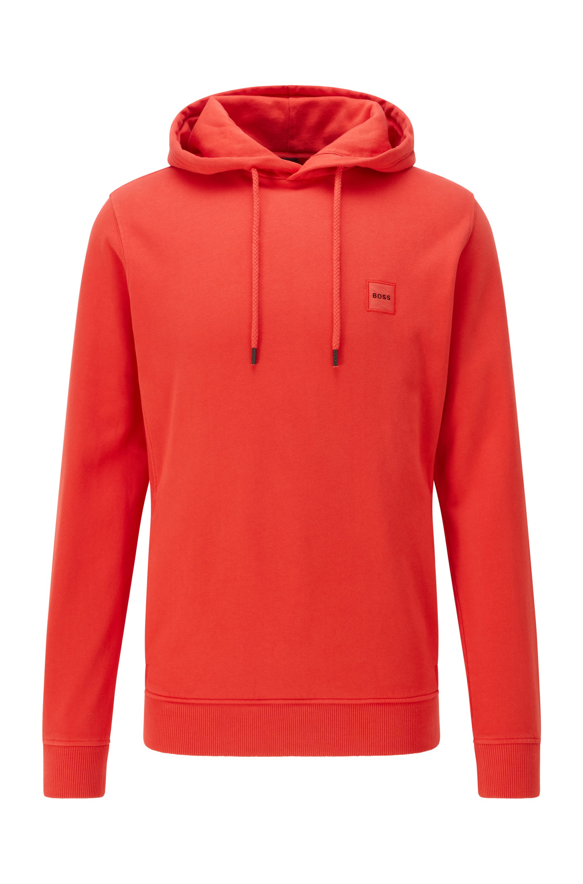 Relaxed-fit hooded sweatshirt in organic cotton, Orange