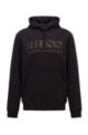Regular-fit hooded sweatshirt with pixelated logo, Black