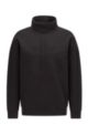 Stretch-cotton sweatshirt with embossed circular logos, Black