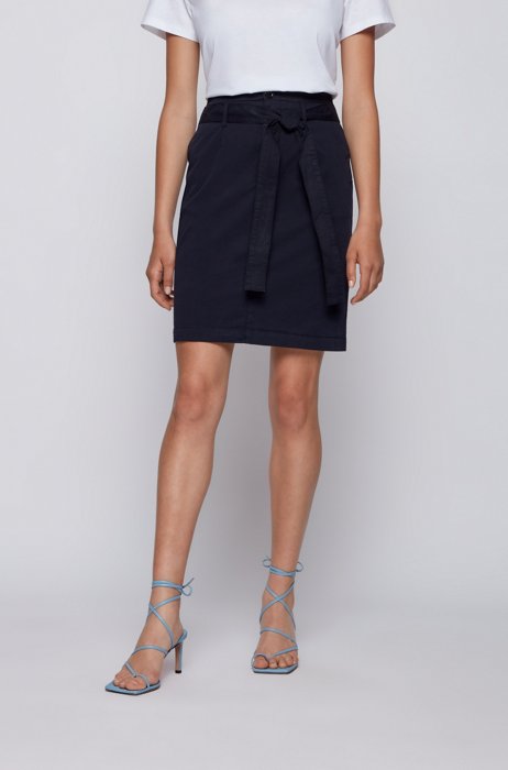 Chino skirt in organic cotton with stretch, Dark Blue