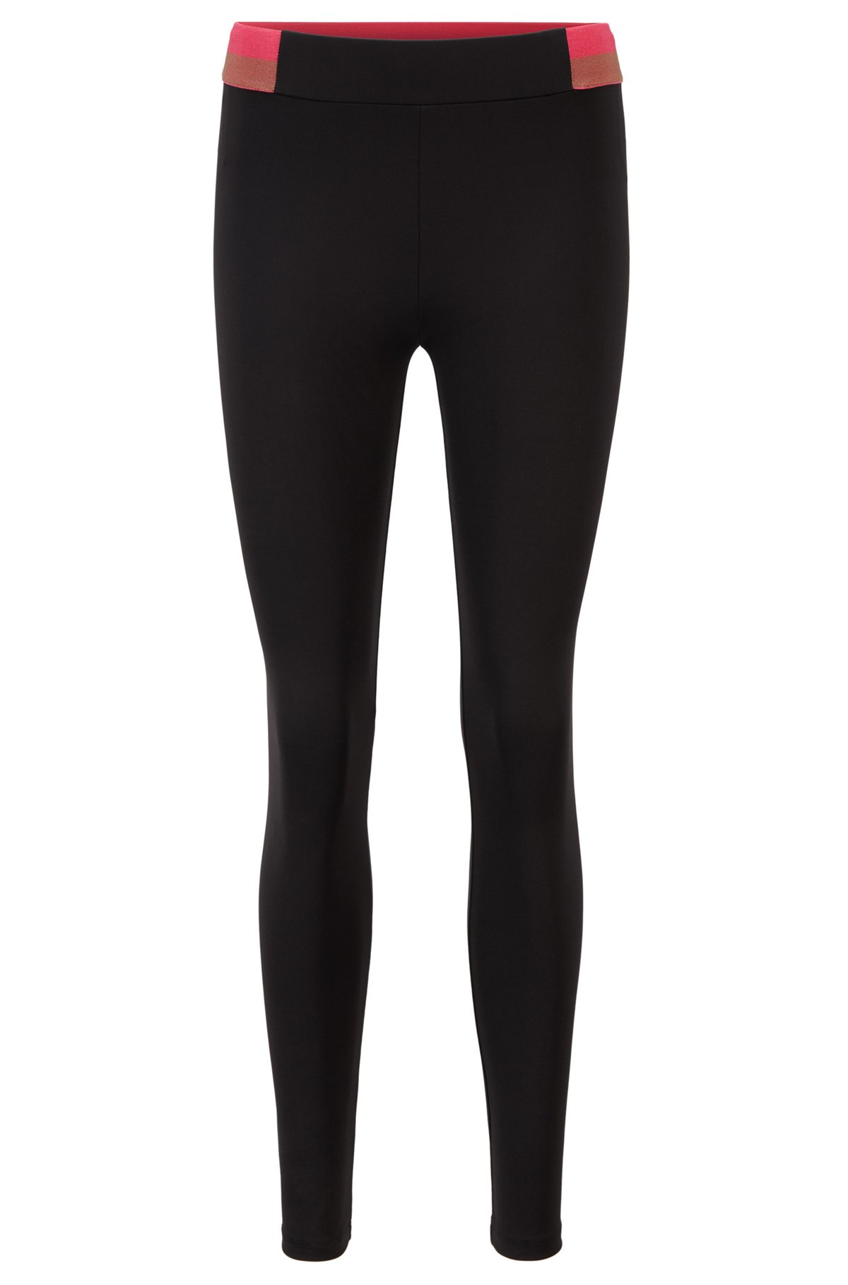 Super-skinny-fit leggings with color-block waistband, Black