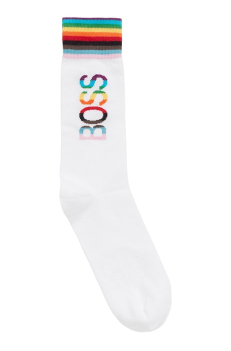 Unisex regular-length socks with rainbow logo, Patterned