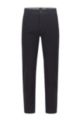 Tapered-fit trousers in a structured cotton blend, Dark Blue