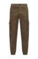 Relaxed-fit cargo trousers in stretch cotton, Dark Green