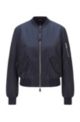 Padded bomber jacket in recycled material, Dark Blue