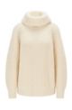 Relaxed-fit rollneck sweater with chunky rib, White