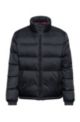 Manifesto-logo quilted down jacket in recycled fabric, Black