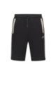 Cotton-blend regular-fit shorts with colour-blocking, Black