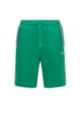 Cotton-blend regular-fit shorts with colour-blocking, Green