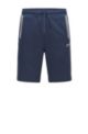 Cotton-blend regular-fit shorts with color-blocking, Dark Blue