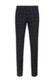 Extra-slim-fit checked trousers in washable stretch fabric, Dark Blue