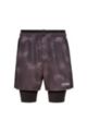 Relaxed-fit shorts with integrated cycling shorts, Patterned